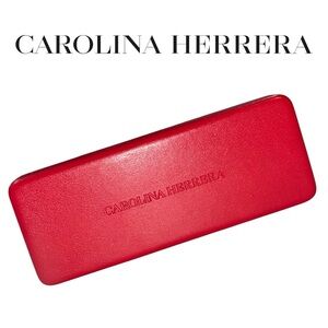 Carolina‎ Herrera Red Hard Leather Eyeglass Case